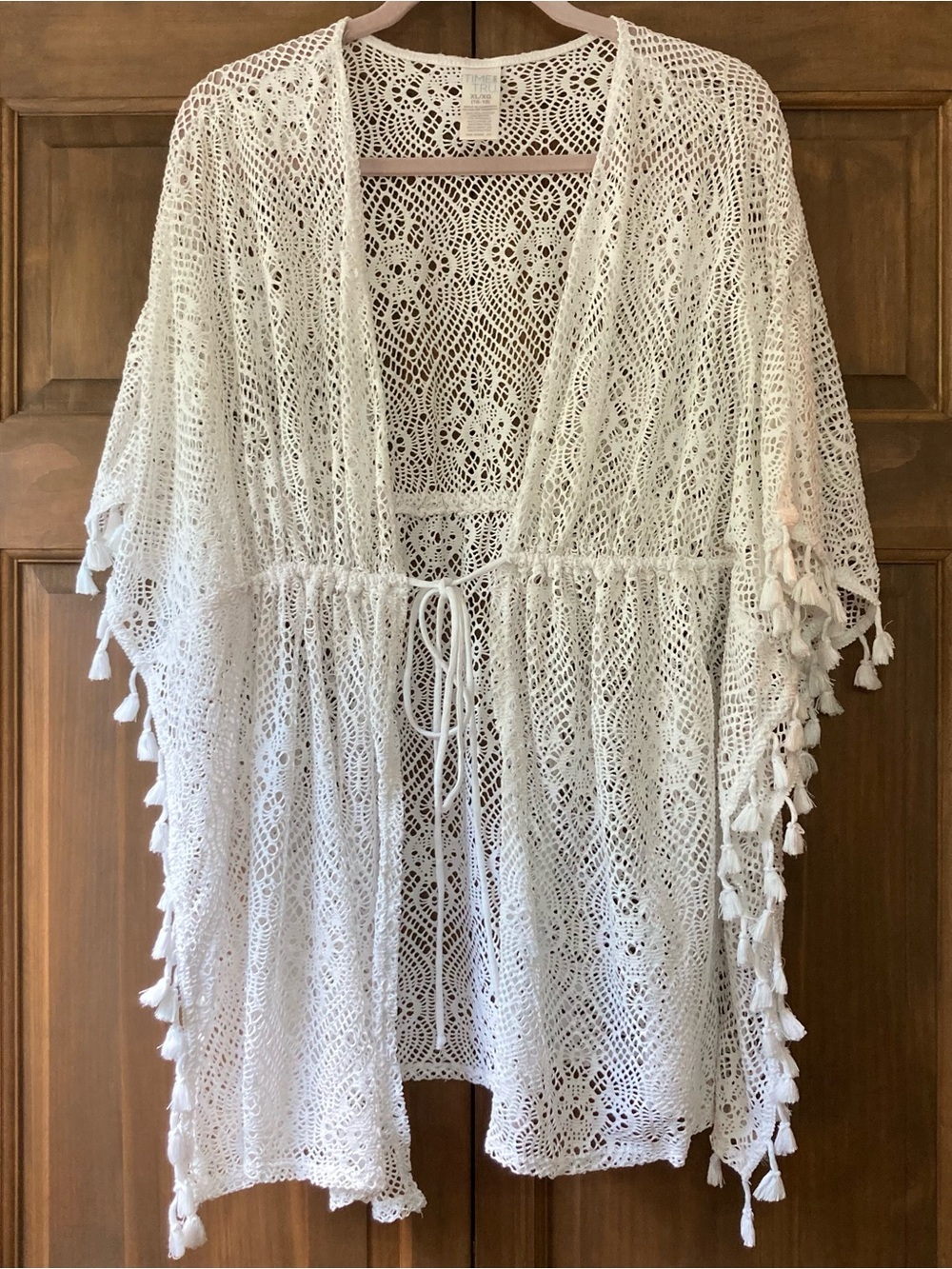 Time & Tru White Open-Knit Cover-up XL (16-18)